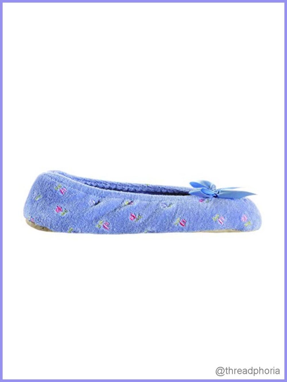 Isotoner Embroidered Terry Ballerina Slippers